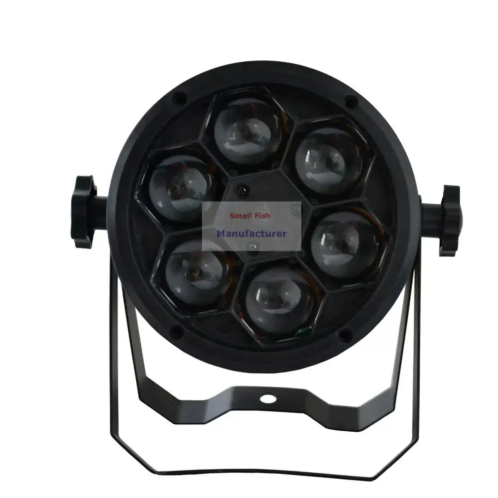 Black circular 60w bee eyes beam par light with six hexagonal lenses and sturdy metal stand for stage and disco use