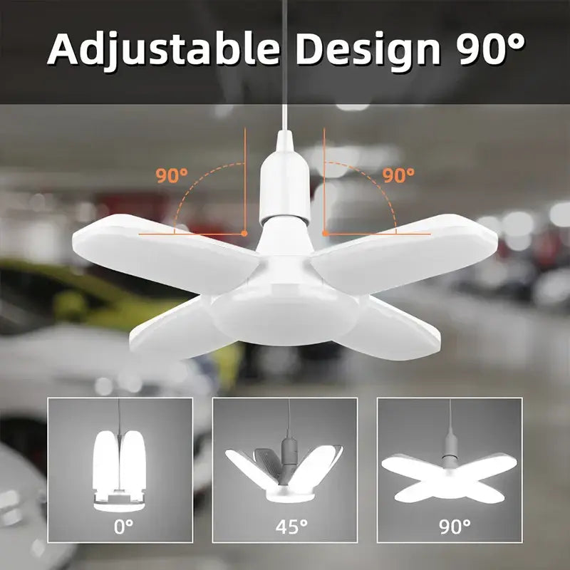 White decorbites™ 60w led ceiling fan light with 90-degree folding design for kitchen and home decor