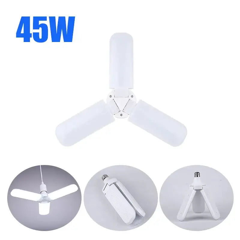 Decorbites 60w white led ceiling fan light with three frosted plastic blades and central mounting base for home decor