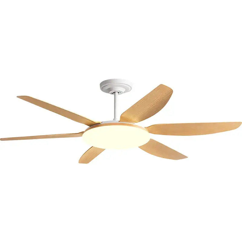 DecorBites™ 63 inch indoor ceiling fan light with five light wooden blades and integrated circular LED fan light