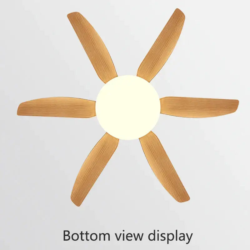 DecorBites 63 inch indoor ceiling fan light with six light wood finish blades and central circular fan light fixture