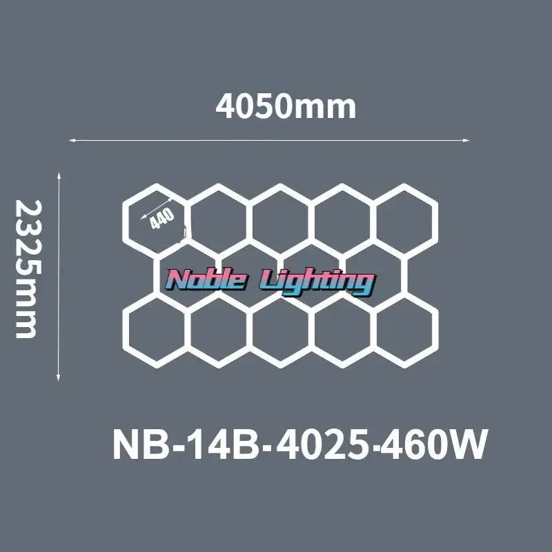 White led hexagrid light panel with modern geometric design and noble lighting branding 6500k led hexagrid system