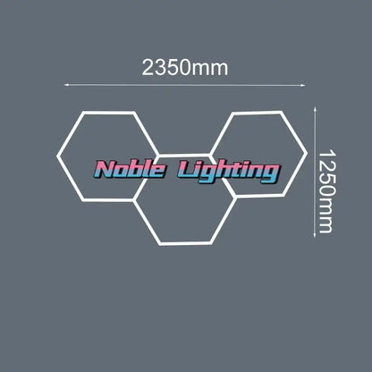 Noble lighting led hexagrid hexagonal ceiling light fixture with white outlined geometric design 6500k led for studios