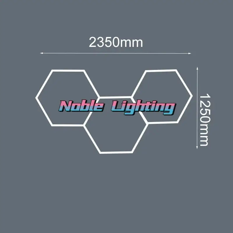 Noble lighting led hexagrid hexagonal ceiling light fixture with white outlined geometric design 6500k led for studios