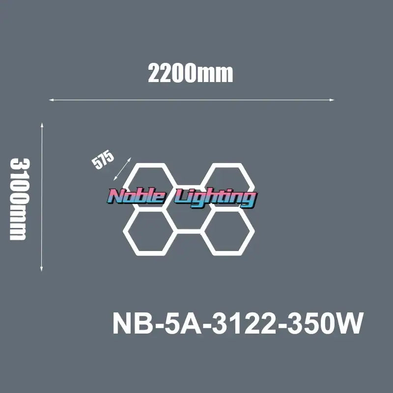 White hexagonal led hexagrid design for noble lighting nb-5a-3122-350w in decorbites 6500k led hexagrid system