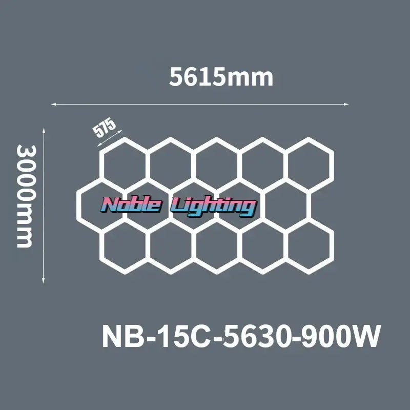 White led hexagrid lighting panel noble lighting nb-15c-5630-900w 6500k led hexagrid for workshop studio gym