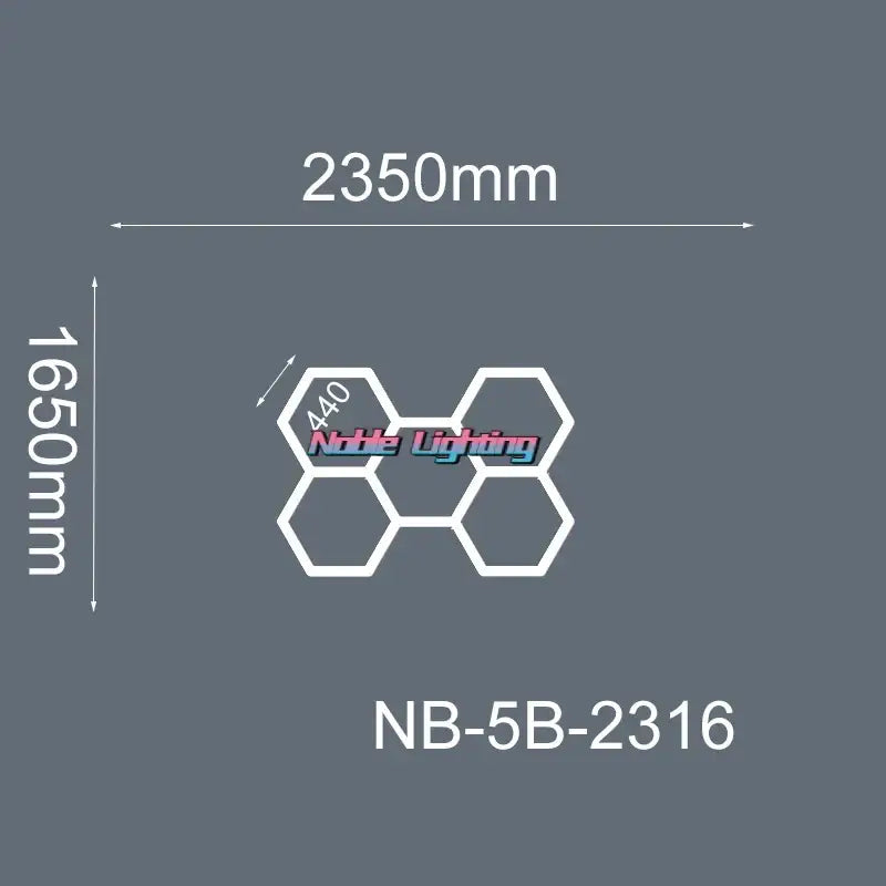 White hexagonal led hexagrid light fixture noble lighting nb-5b-2316 6500k led hexagrid for workshop gym studio