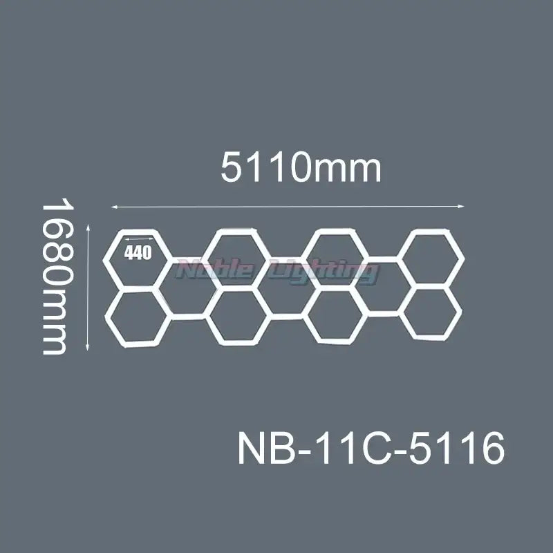 White led hexagrid lighting fixture DecorBites™ 6500k led hexagrid system nb-11c-5116 5110mm by 1680mm
