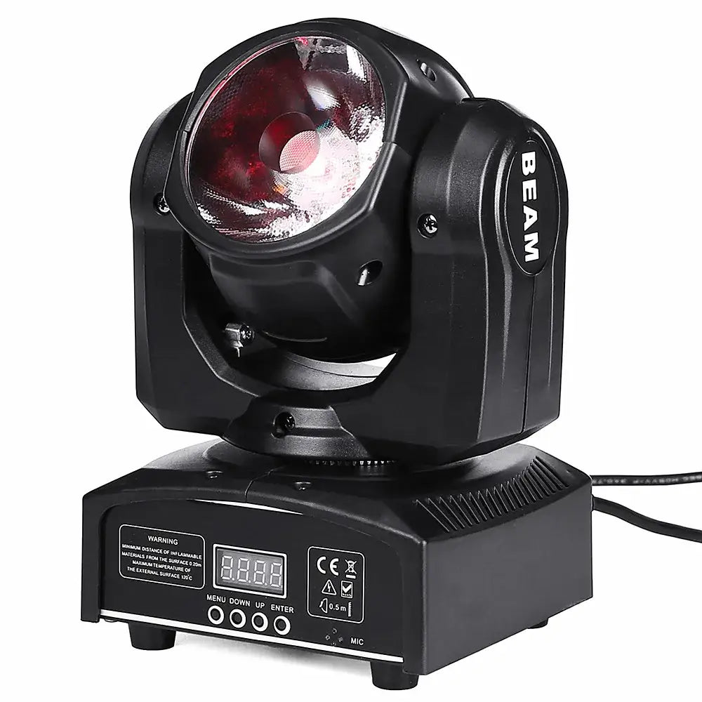 Black beam brand decorbites 65w rgbw beam led moving head light with red lens and digital display for disco party use