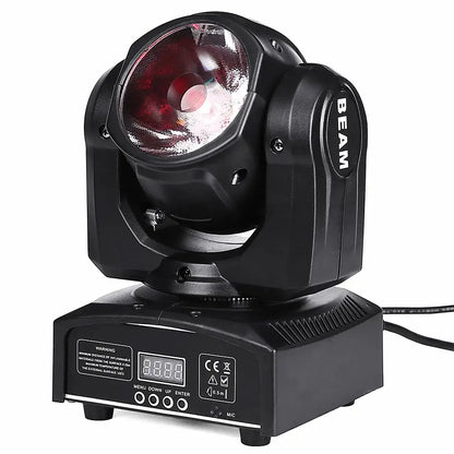 Black beam brand decorbites 65w rgbw beam led moving head light with red lens and digital display for disco party use