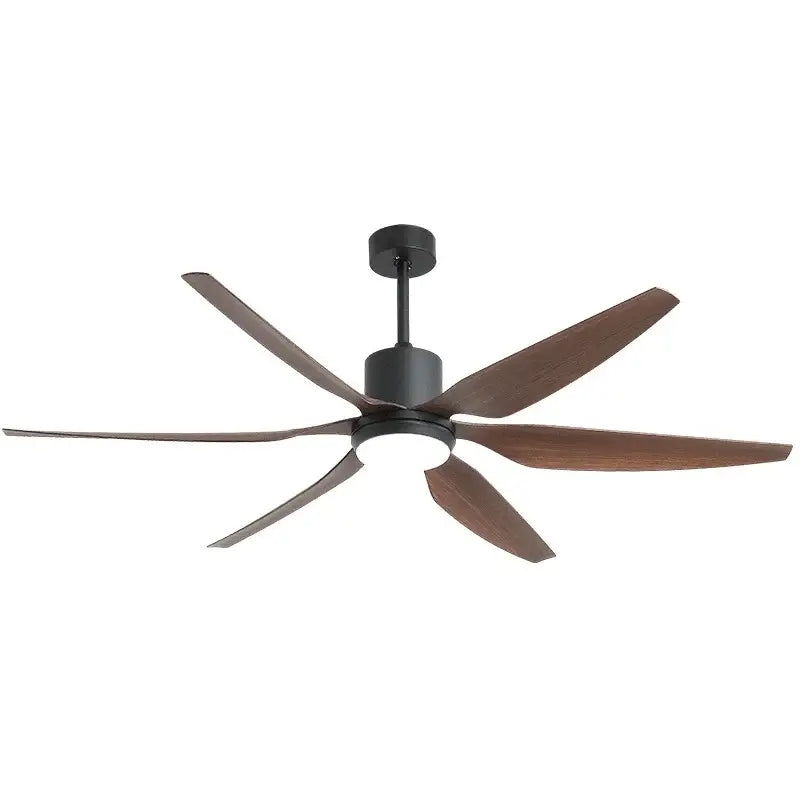 Modern decorbites™ 66 inch ceiling fan with five dark brown wooden blades, matte black housing, ceiling fan light, and remote control