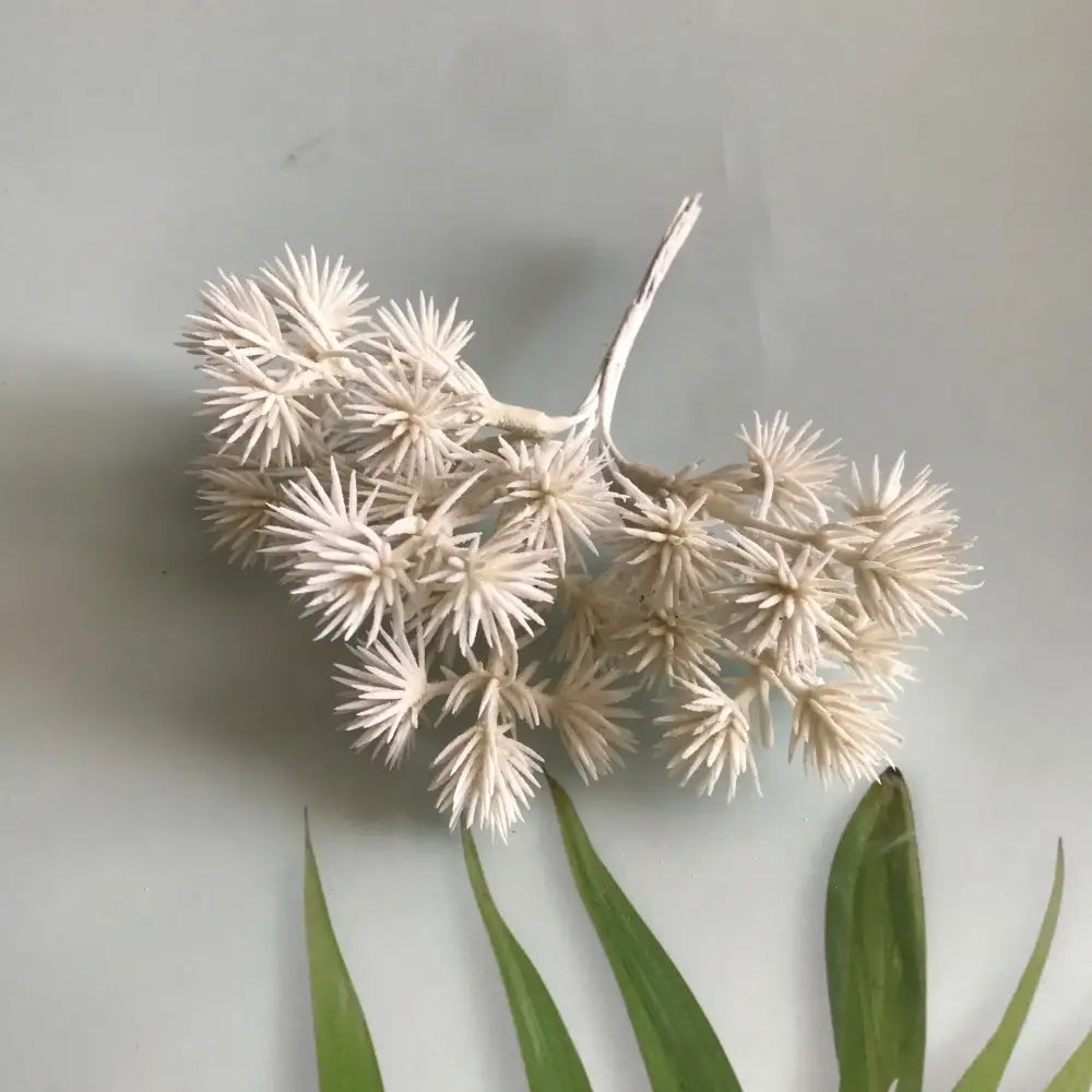 White artificial floral cluster with spiky blooms and slender stem from DecorBites™ 6pcs dried flower mix for crafts