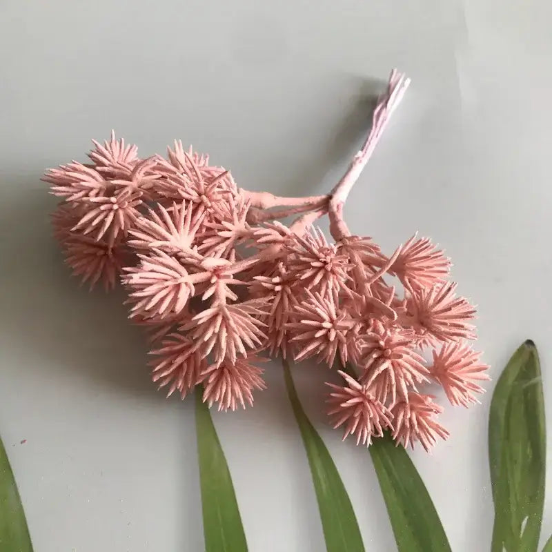 Decorbites™ 6pcs dried flower mix featuring a delicate pink artificial spiky flower cluster for jewelry making and crafts