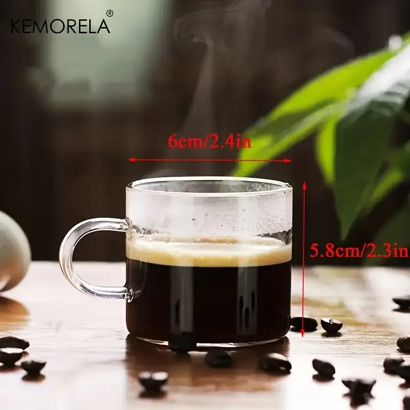 Clear glass coffee mug from decorbites™ 6pcs glass espresso cups filled with dark espresso and crema layer