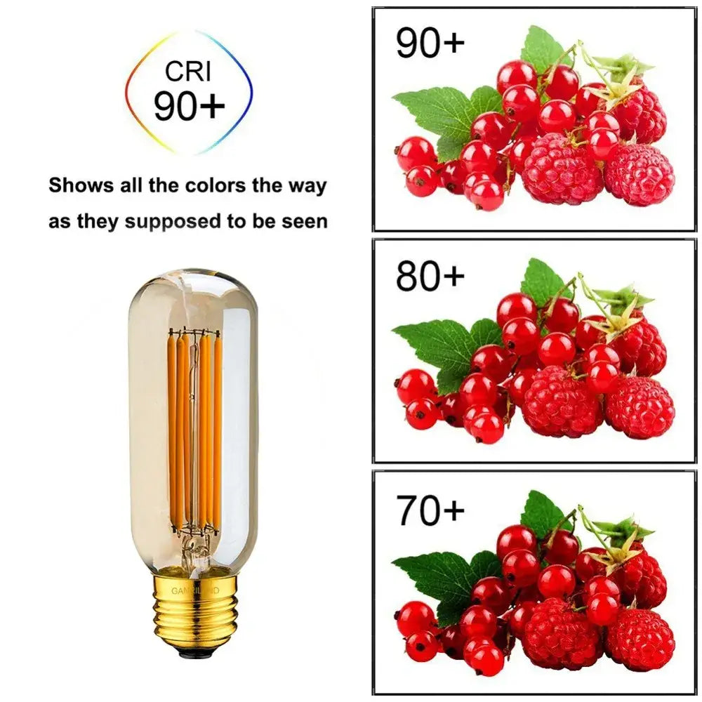 Vintage-style decorbites™ 220v led tubular filament bulb with amber glass and gold-toned screw base dimmable 2200k