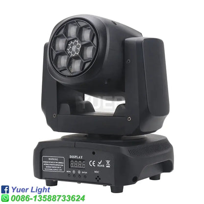 Black yuer light led 6x15w rgbw bee eye moving head spotlight with hexagonal lens array and digital display panel