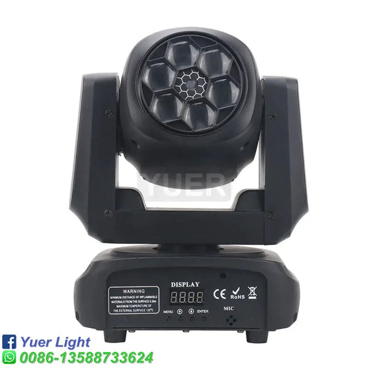 Black yuer light led moving head spotlight with hexagonal lens array and control panel for 6x15w rgbw bee eye stage use