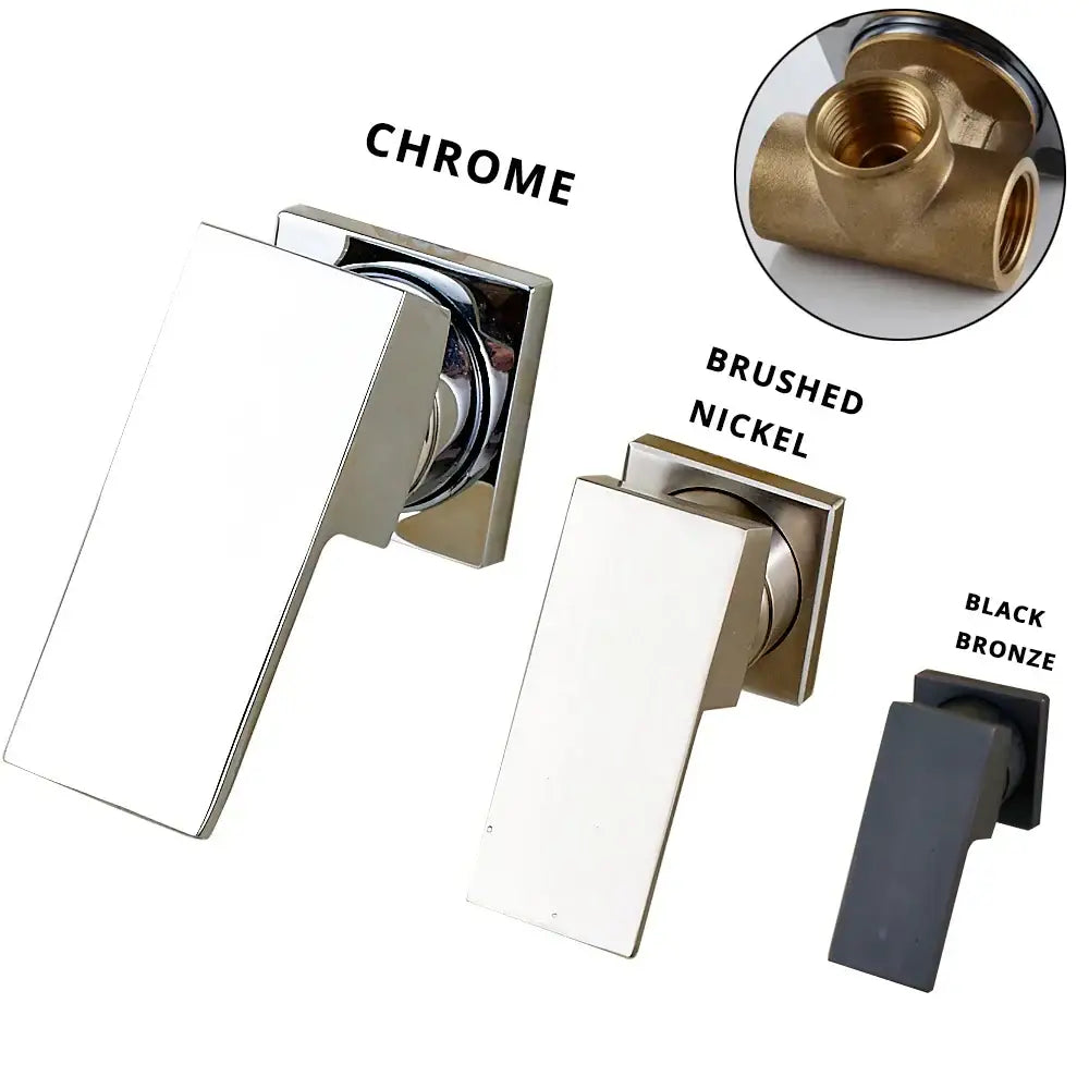 Modern rectangular basin mixer tap handles in black bronze wall mounted finish for decorbites 70cm waterfall basin mixer tap