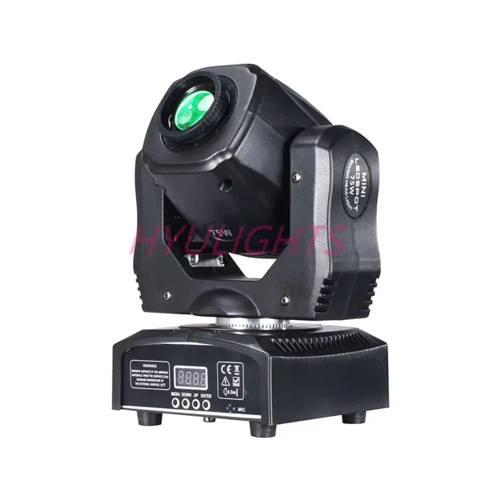Black led moving head spot light decorbites 75w with green lens and control panel for dj and disco use