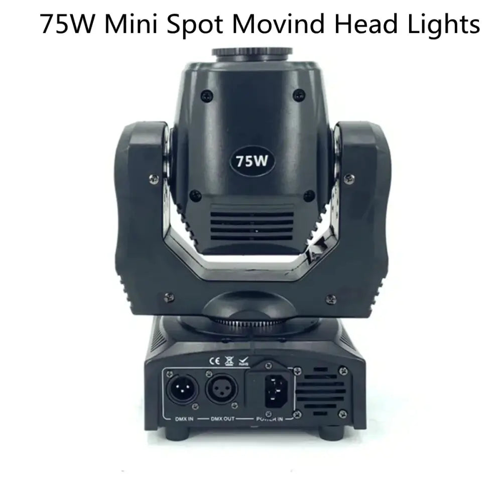 Black decorbites 75w led moving head spot light with ventilation grilles and angular design for dj beam effects