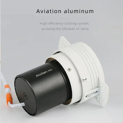 White and black decorbites 7w cri97 led downlight recessed ceiling light fixture with aviation aluminum construction