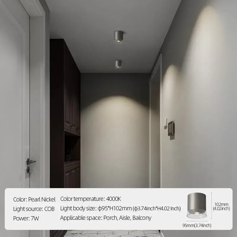 Pearl nickel cob led recessed ceiling light with 4000k warm white illumination high cri decorbites 7w high for living room