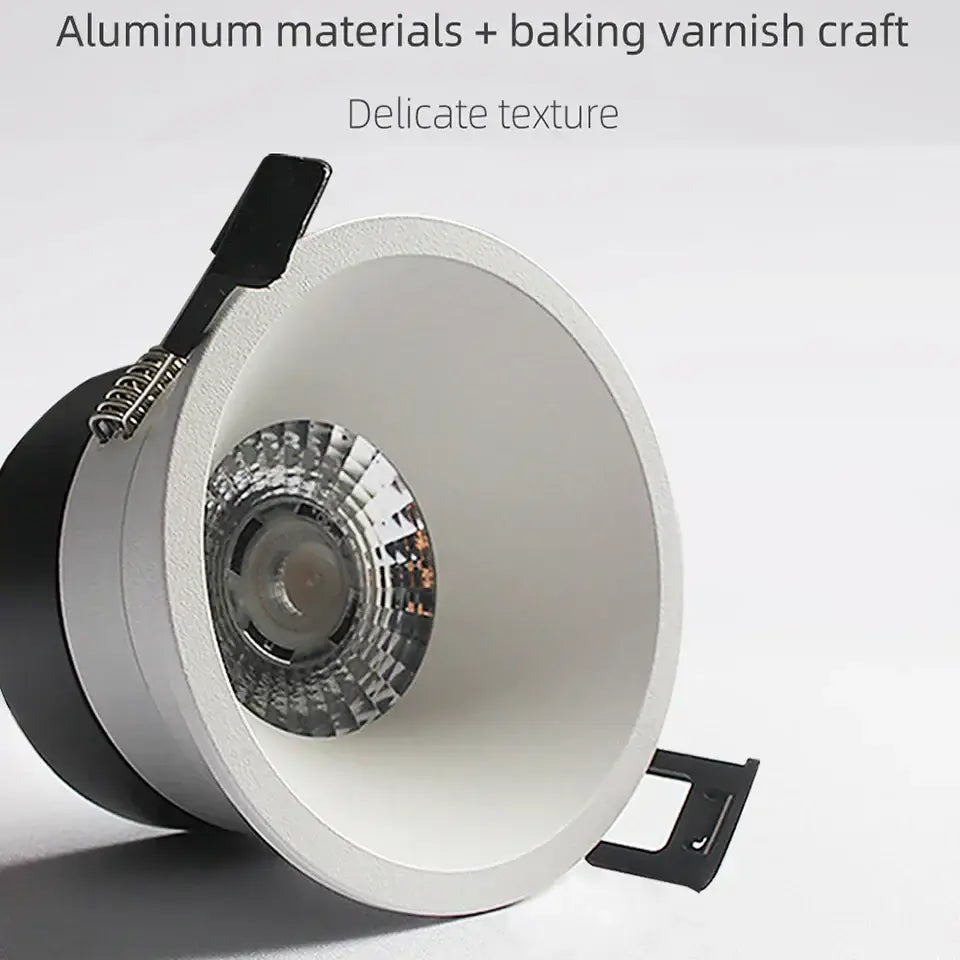 White recessed led downlight with aluminum construction and baked-on finish by decorbites’s 7w led ip65 waterproof