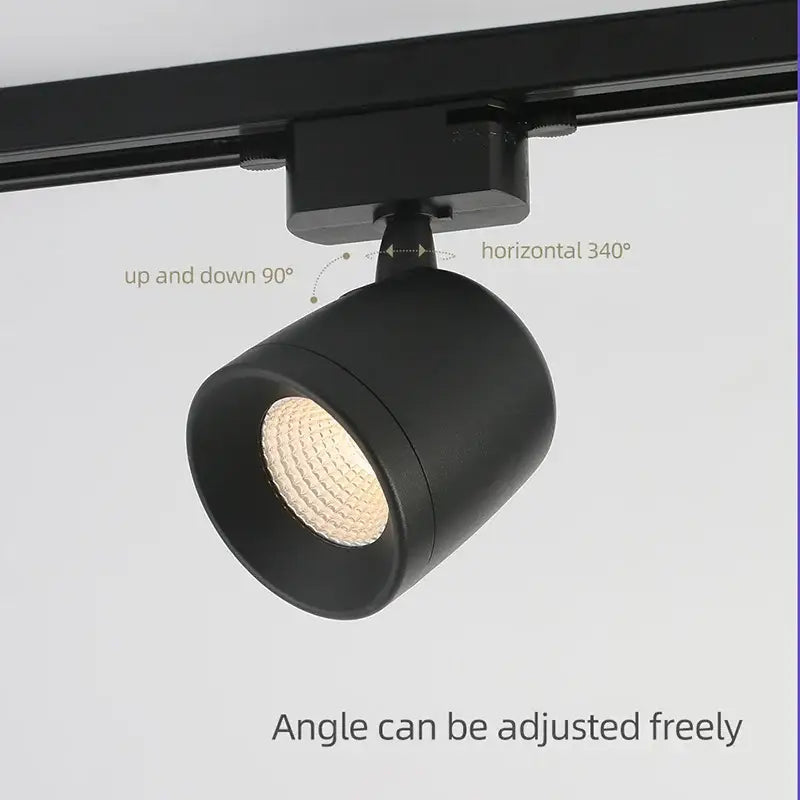 Black matte finish decorbites 7w led track light spotlight with cylindrical head for living room surface mounted aluminum fixture