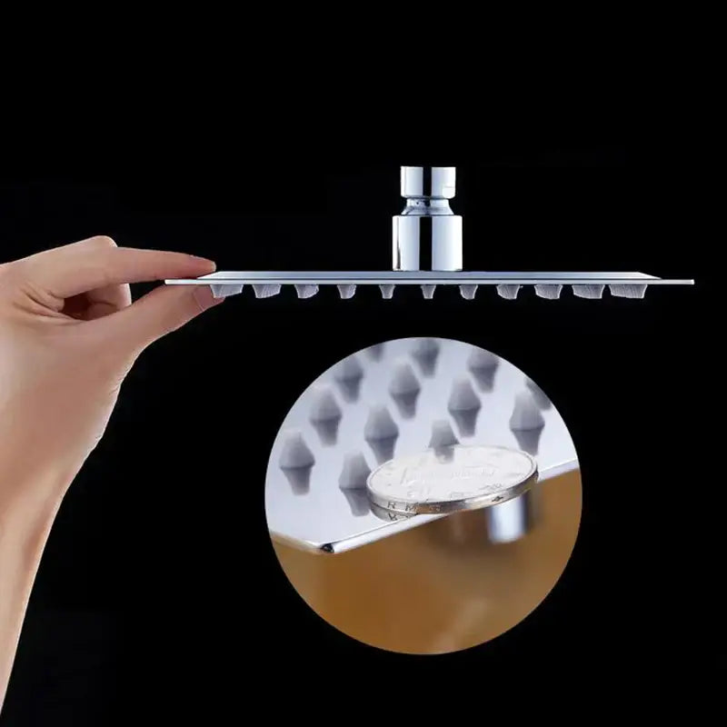 Decorbites 8 16 inch chrome shower set with square chrome showerhead featuring multiple water jets and modern design