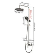 DecorBites™ 8 inch stainless steel shower set in chrome finish with 330mm fixed rainhead and detachable handheld unit