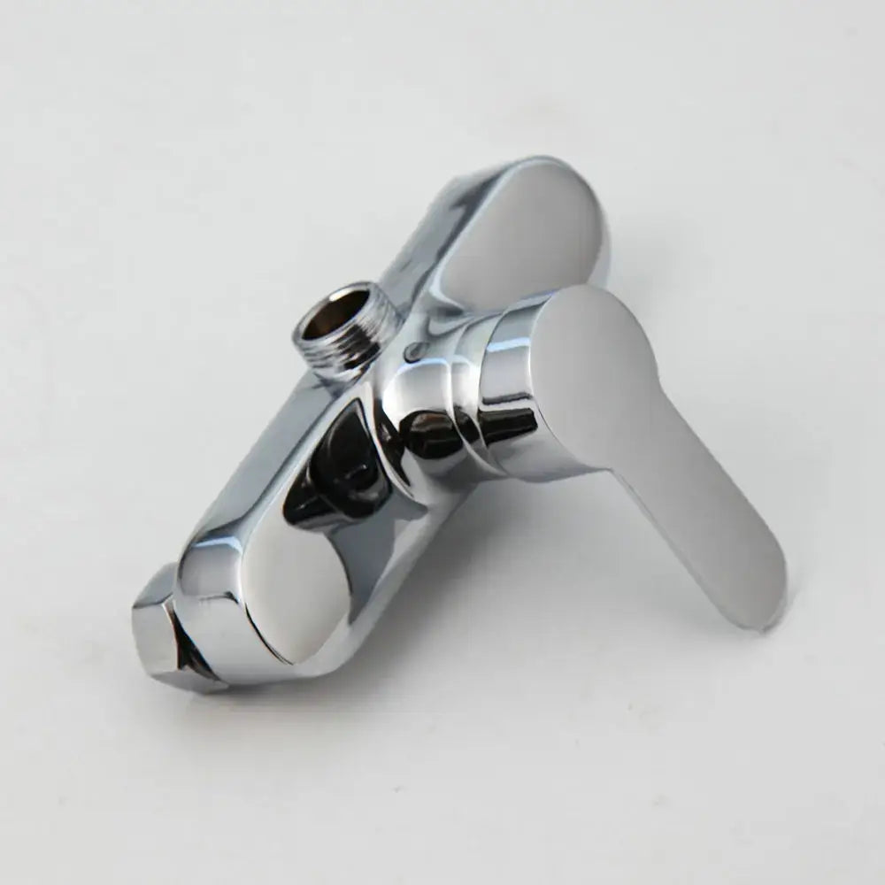 Chrome finished shower faucet with dual handles in decorbites™ 8 inch stainless steel rainfall shower set