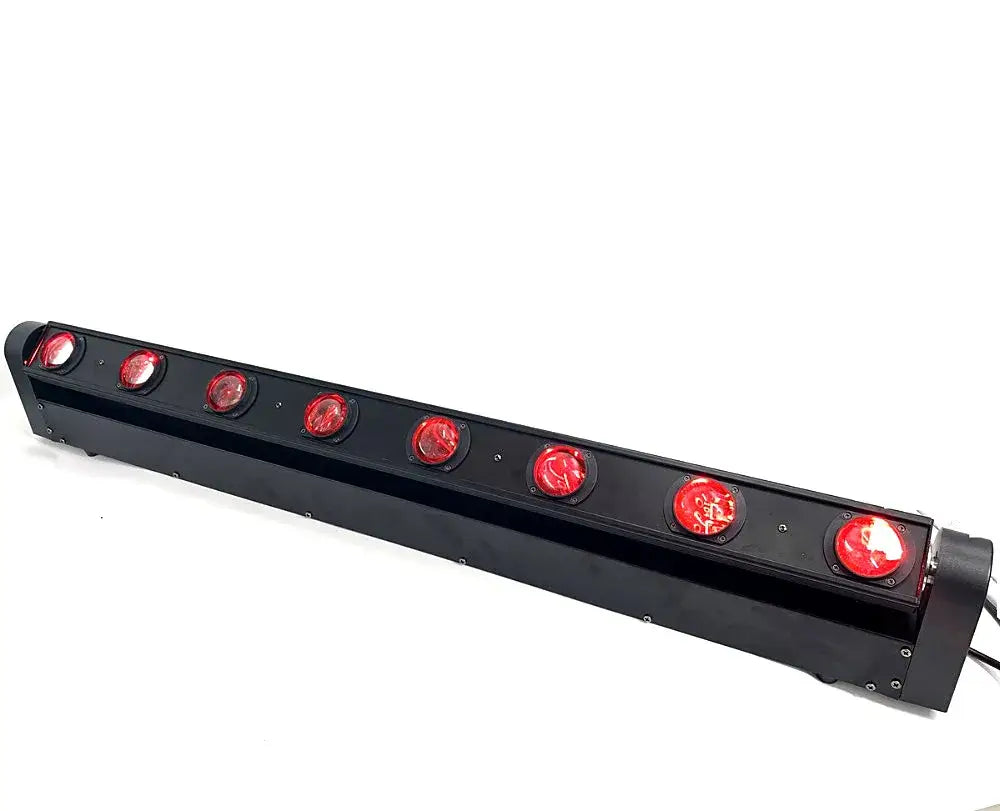 Black led beam light bar with seven circular red lights for decorbites moving head led dj disco party use