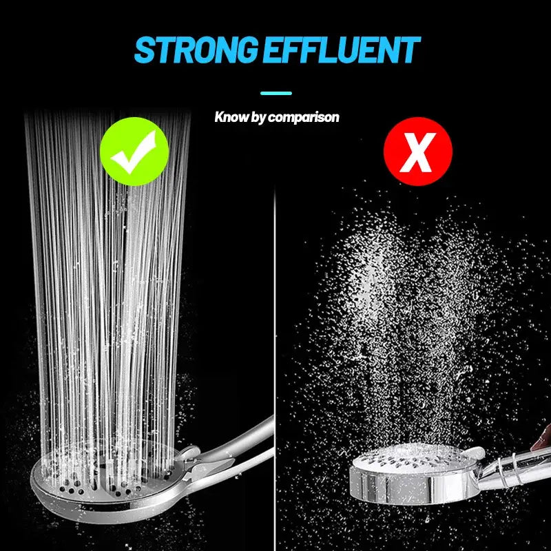 Silver chrome-finished DecorBites handheld shower head with multiple nozzles for strong even water flow and massage