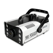 Black and white DecorBites 900w fog machine with sturdy handle ventilation slits and control knobs for parties and weddings