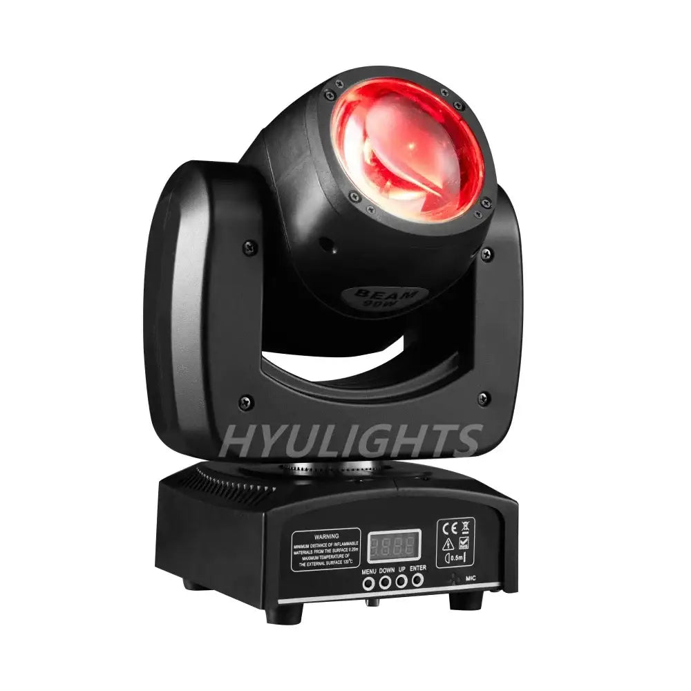 Black beamson moving head light with red illuminated lens and control panel for decorbites 90w mini rgbw dj spot