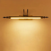 Brass-finished decorbites 9w led wall-mounted vanity light with spear-tipped ends and warm glowing illumination
