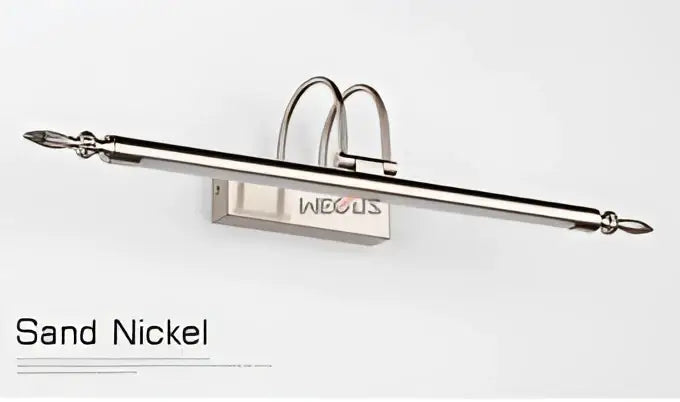 Decorbites 9w led mirror lights with sand nickel metal file holder featuring sleek minimalist design and two curved hooks
