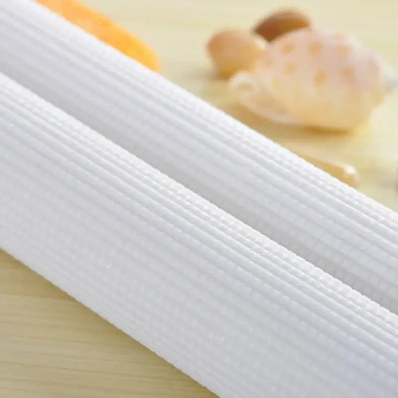 White ribbed fabric strips on the decorbites abs floating point rolling pin for kitchen dough and pastry making