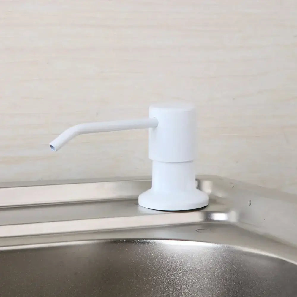 White plastic decorbites abs white soap dispenser with sleek minimalist design for kitchen bathroom and shower use