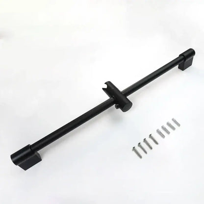 Black metal adjustable rod with square ends and screws for decorbites abs3 rain shower head set installation