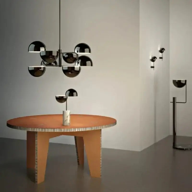 DecorBites abstract art chandelier pendant lamp black spherical minimalist design for living room study and shop window