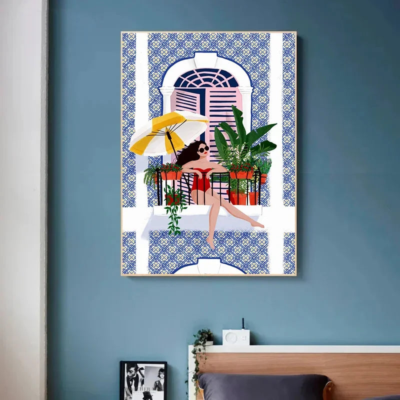 Abstract Beach Body Canvas Print - Home Decor - Posters