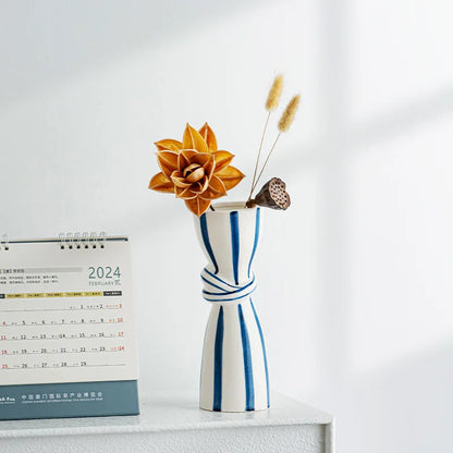 Abstract Ceramic Hydroponic Vase Black & White - Vase