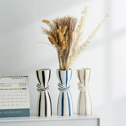 Abstract Ceramic Hydroponic Vase Black & White - Vase