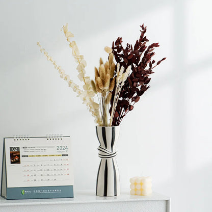 Abstract Ceramic Hydroponic Vase Black & White - Vase