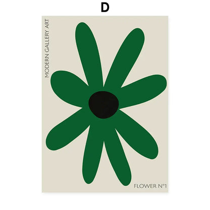 Abstract Flowers Wall Art Print Canvas Decor - D / 40X60CM - Posters