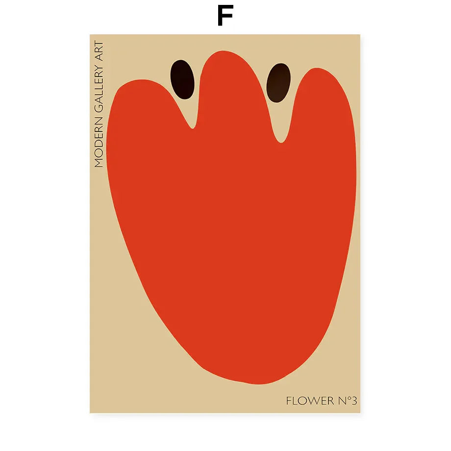 Abstract Flowers Wall Art Print Canvas Decor - F / 21X30CM - Posters