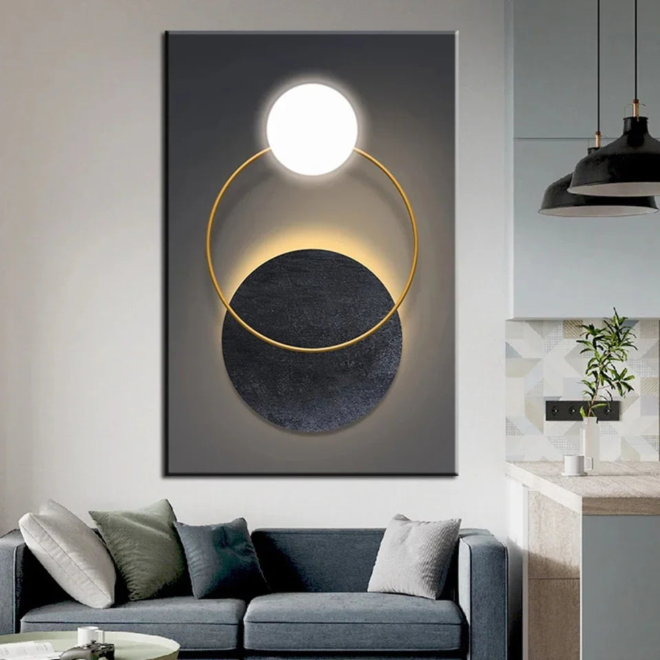 Abstract Geometric 3-Piece Luxury Canvas Wall Art - Posters