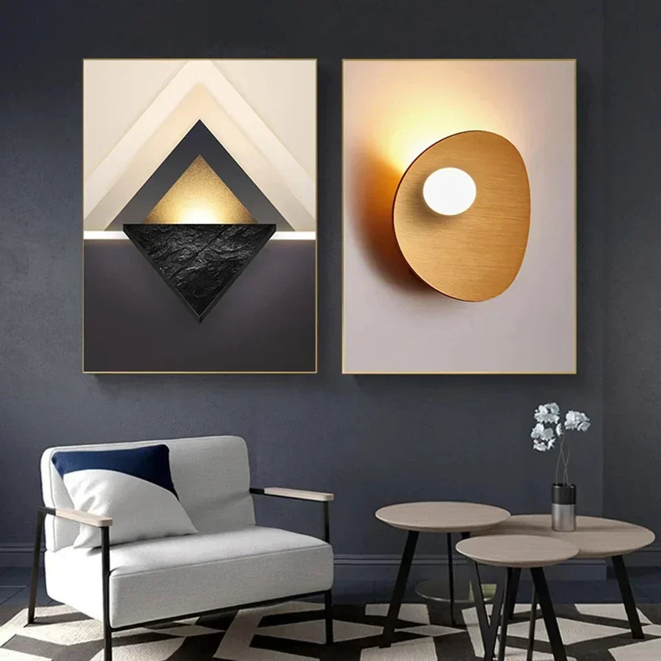 Abstract Geometric 3-Piece Luxury Canvas Wall Art - Posters
