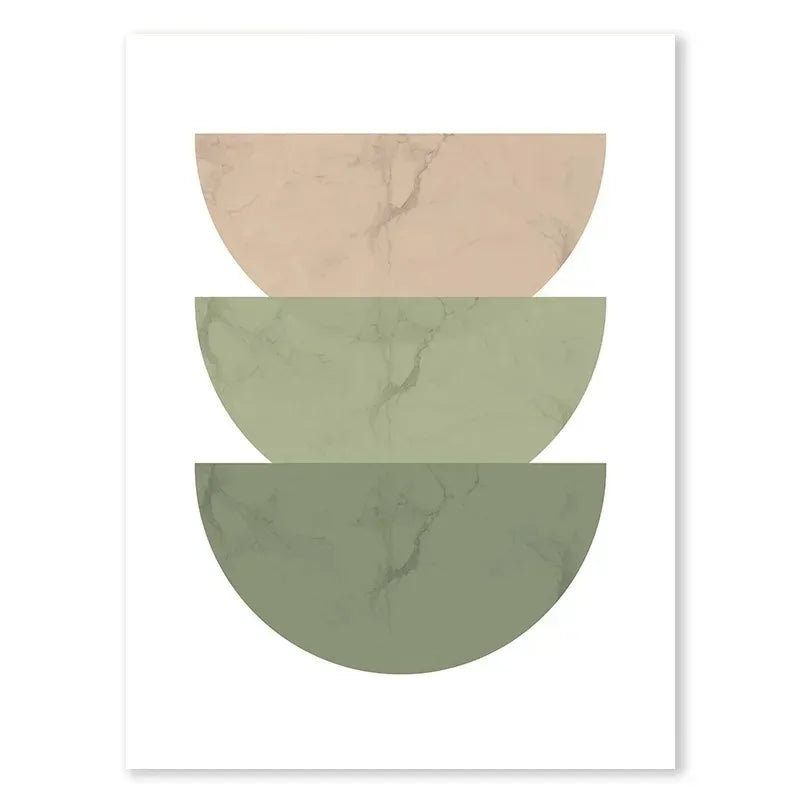 Abstract Green Plants Wall Art Trio - 6 / 50x70CM No Frame - Posters